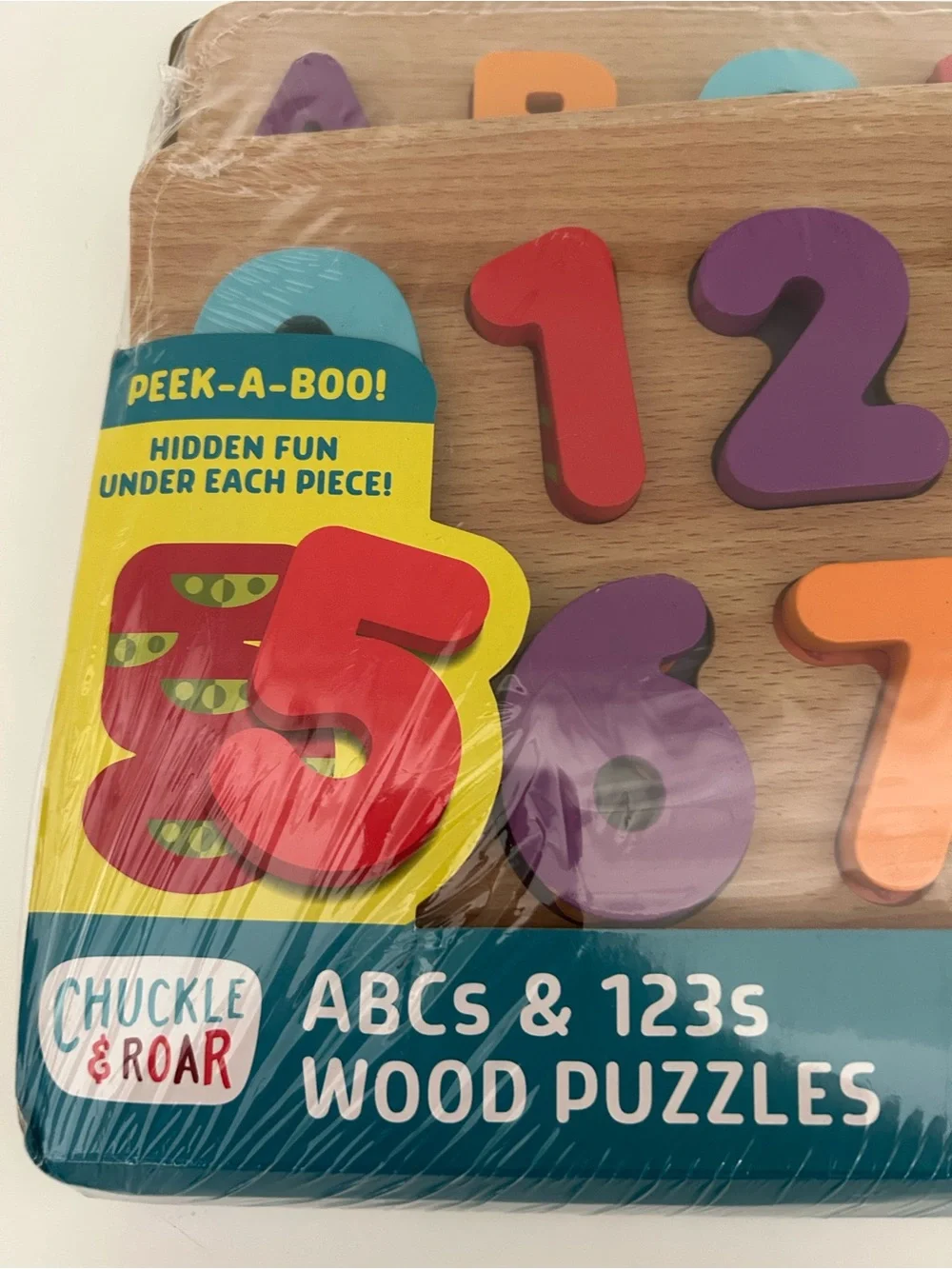 Chuckle & Roar ABCs & 123s Wood Puzzles - Colorful Numbers and Letter -2 Puzzles